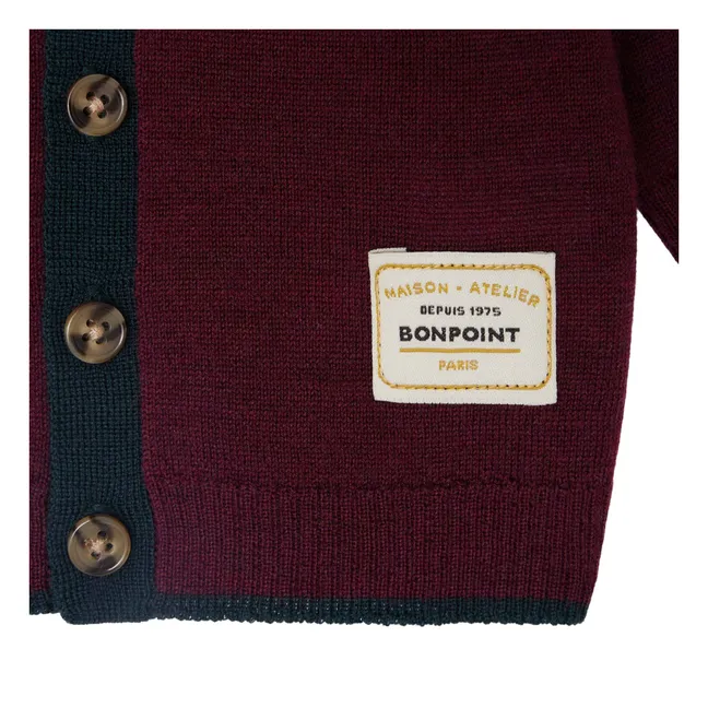 Teotim Wool Cardigan | Burgundy