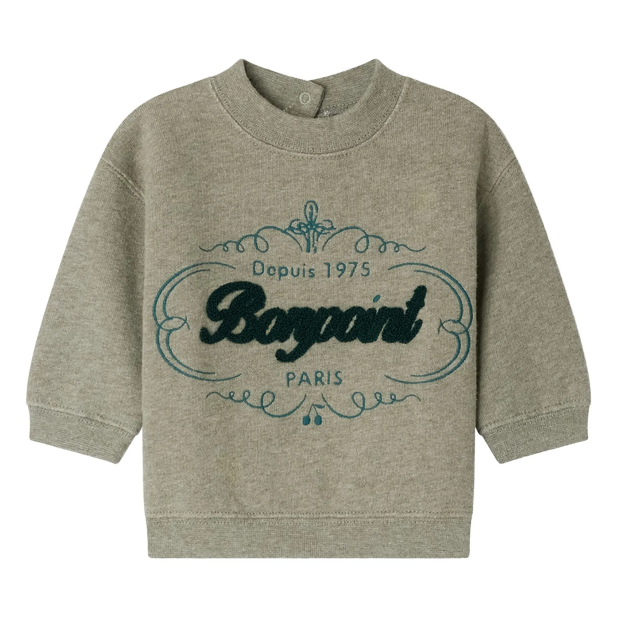 Bonpoint Heather Grey Sweat Dady Molleton Coton Bio
