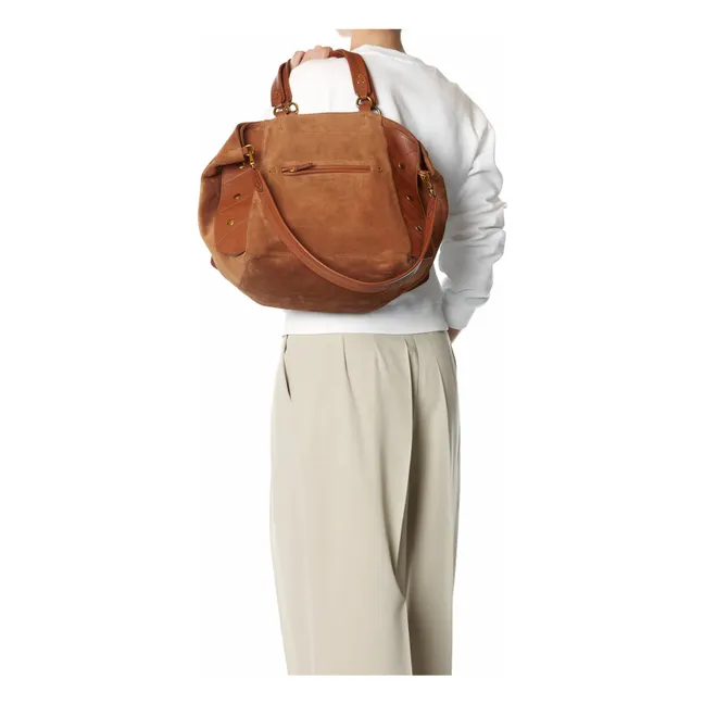 Sac Roger Croûte Velours | Caramel