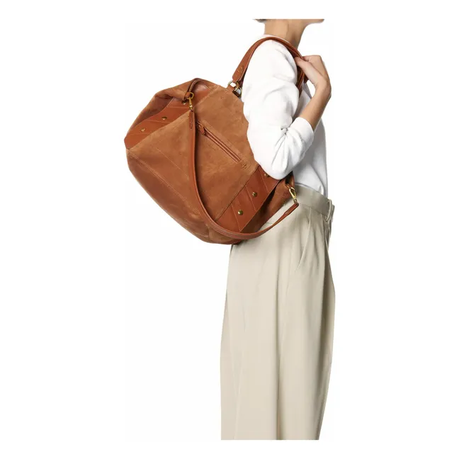 Sac Roger Croûte Velours | Caramel