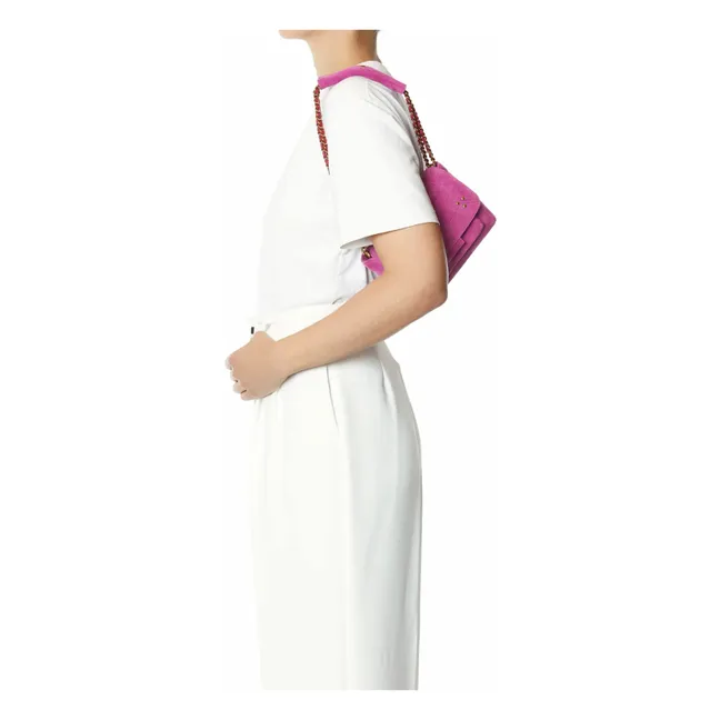 Sac Lulu S Croûte de Velours | Rose fuschia