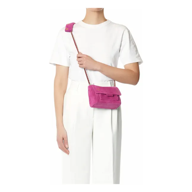 Sac Lulu S Croûte de Velours | Rose fuschia