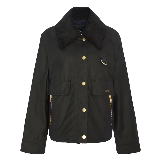 Catton Waxed Jacket | Schwarz