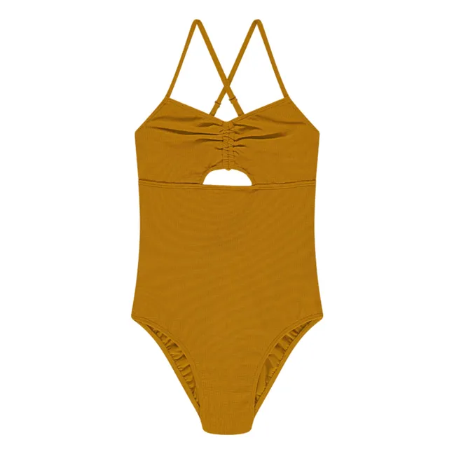 Sparkling 1-piece swimsuit | Camel