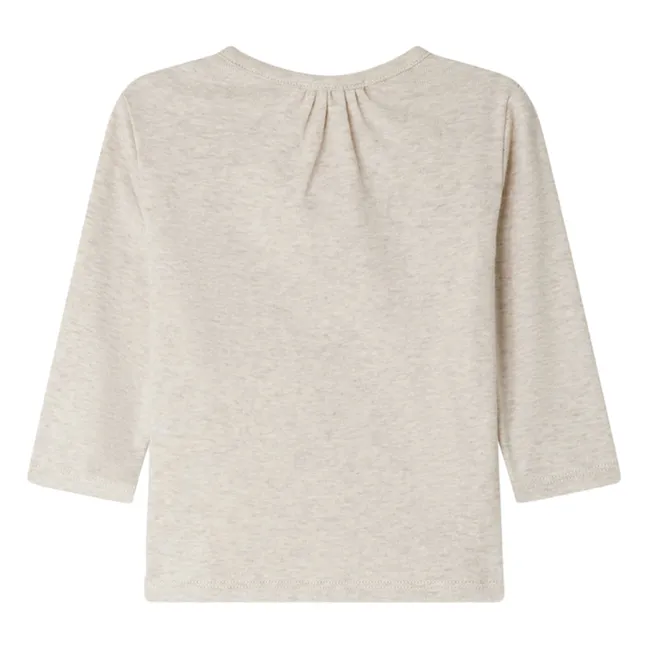T-shirt Côtelé Tahsina Coton Bio | Beige chiné