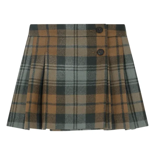 Gonna Talissa in twill di lana a quadri | Marrone