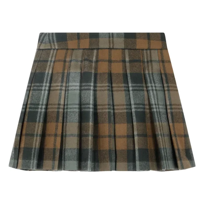 Jupe Talissa Carreaux Twill Laine | Marron