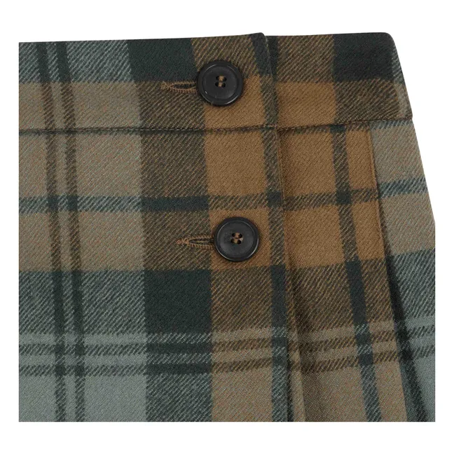 Jupe Talissa Carreaux Twill Laine | Marron