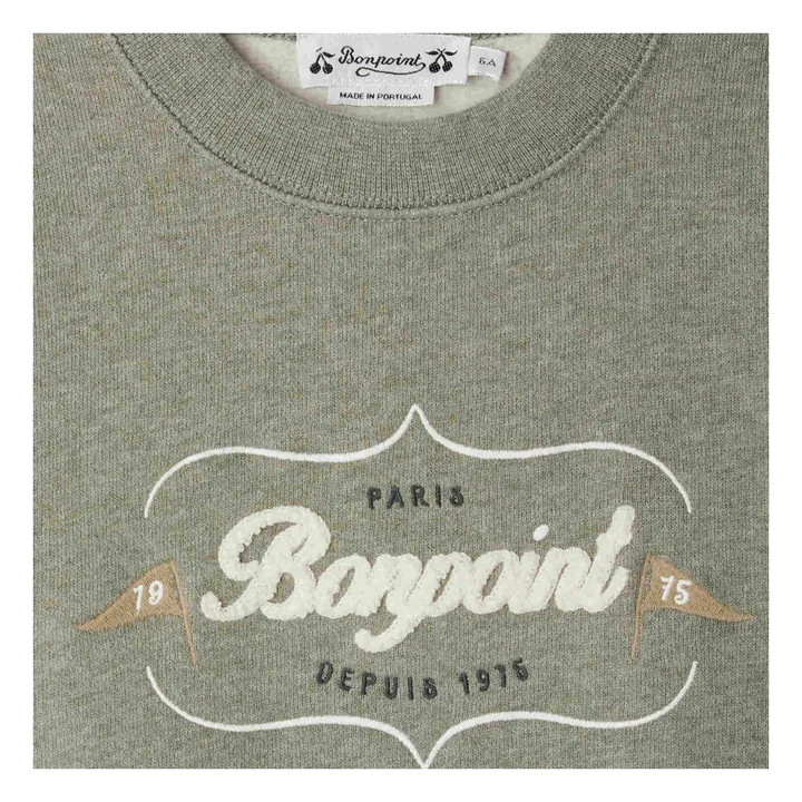 Sweat Tonino Molleton Coton Bio | Gris chiné- Image produit n°2