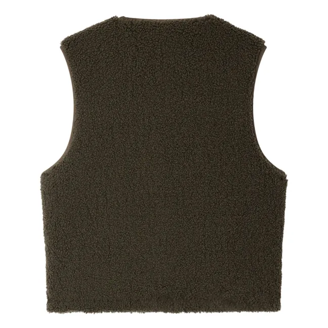 Veste Sans Manches Façon Sherpa Junior | Vert foncé