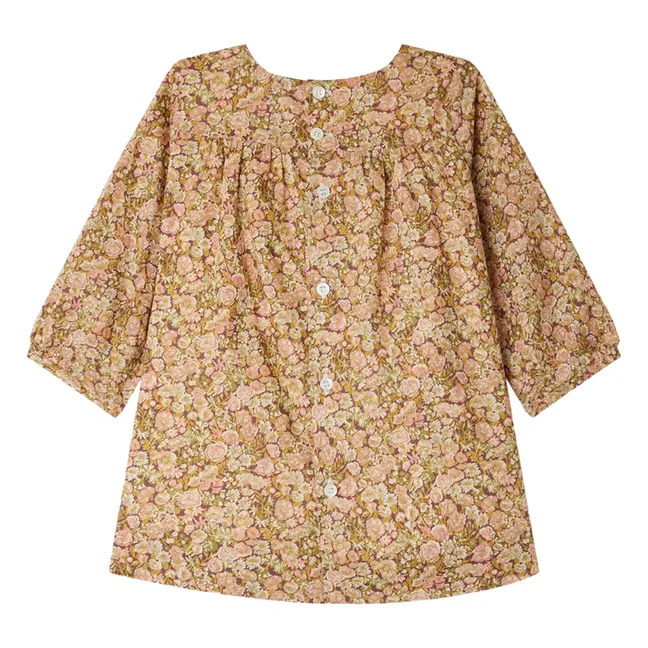 Abito smocked in cotone organico Felicie Liberty | Malva