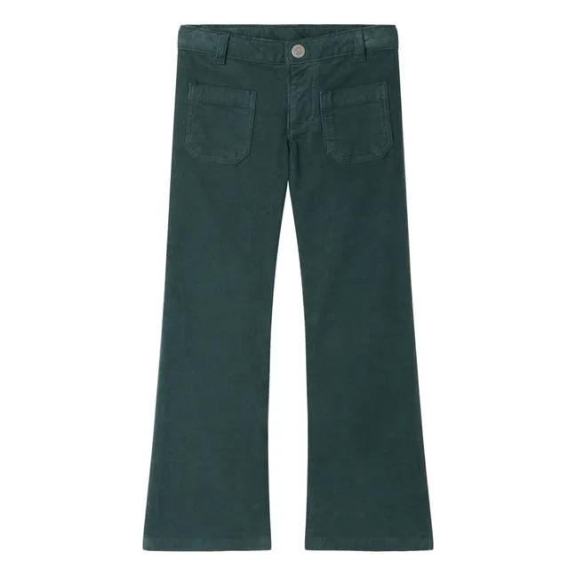 Pantaloni Jennifael in velluto di cotone organico | Verde scuro