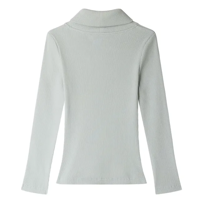 T-shirt Col Roulé Tahiti Coton Bio | Vert céladon