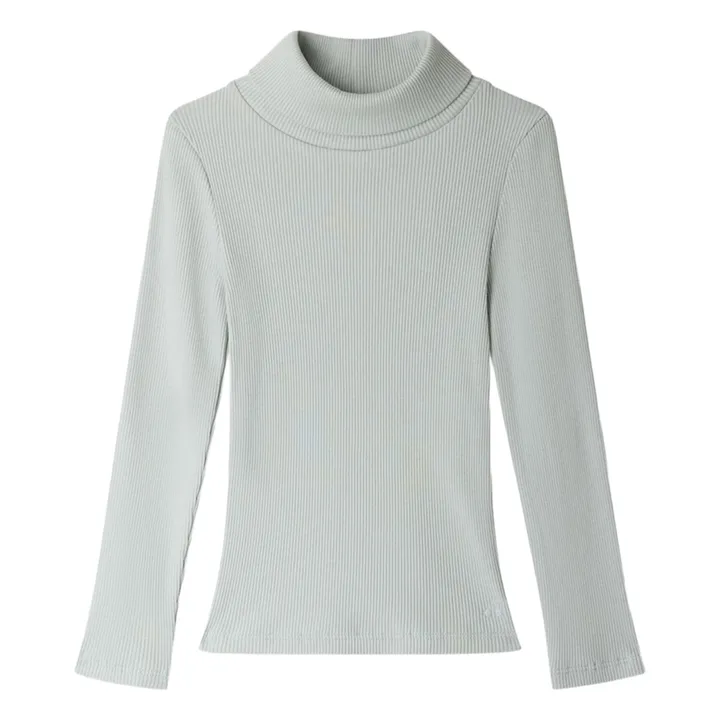 T-shirt Col Roulé Tahiti Coton Bio | Vert céladon- Image produit n°0