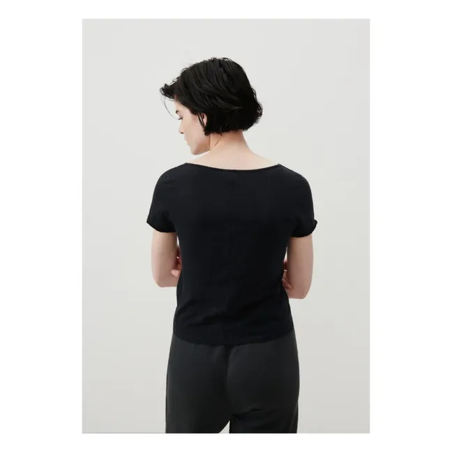 T-shirt Col V Aksun | Noir