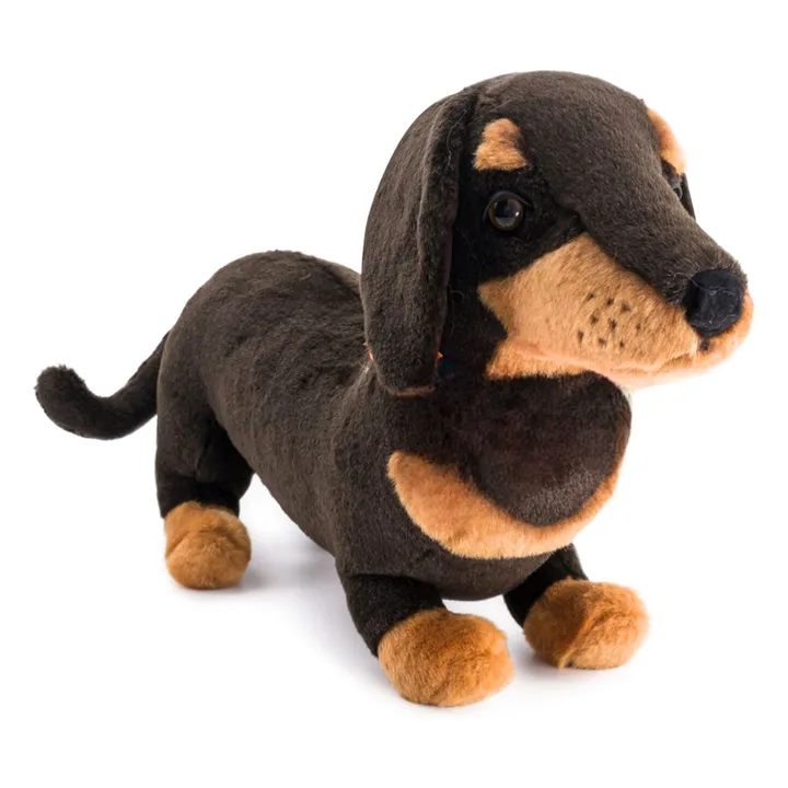 Peluche Teckel Eugène 40 cm | Noir- Image produit n°0
