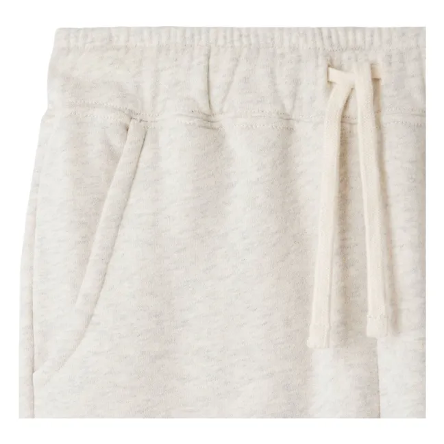 Dalila organic cotton fleece joggers | Heather beige