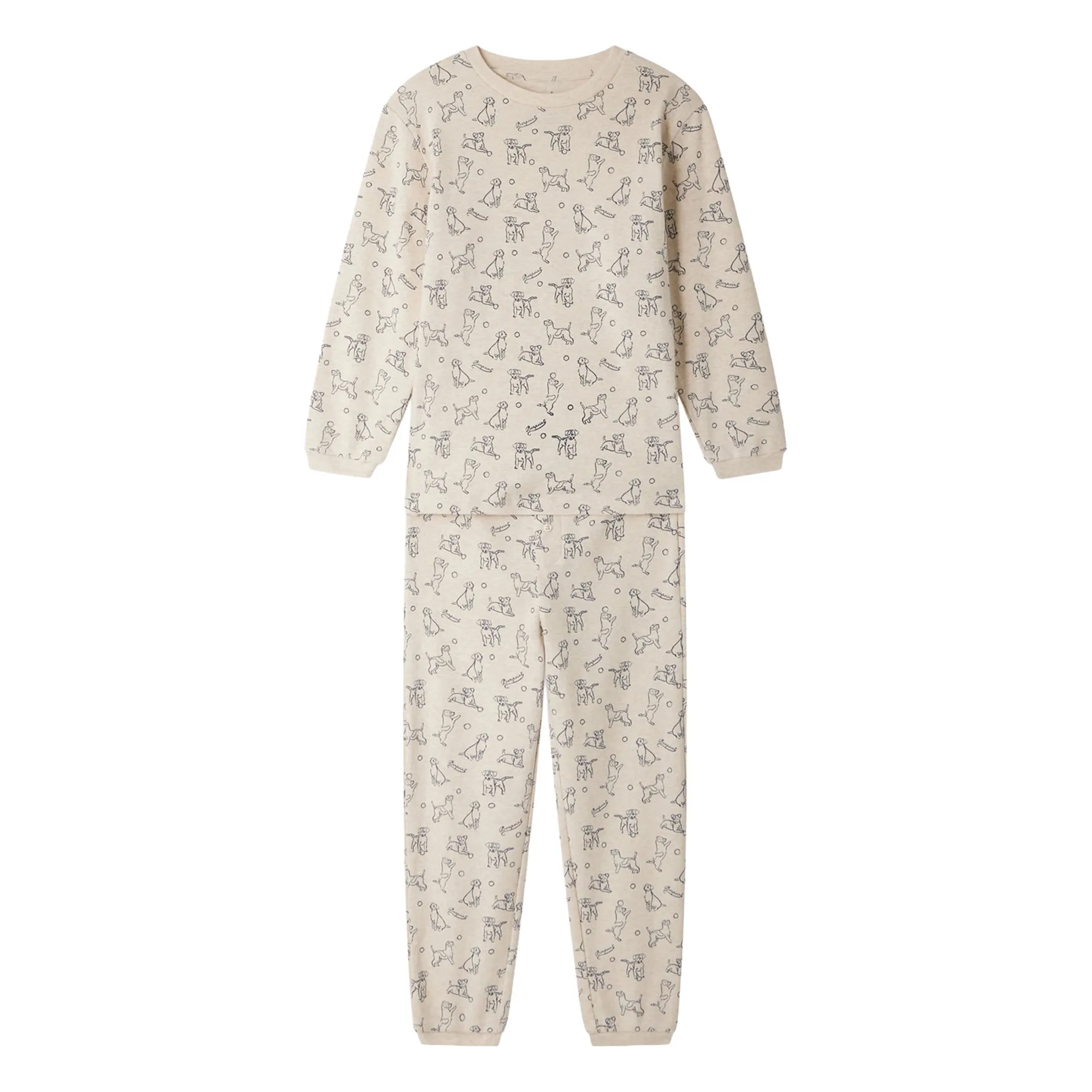 Bonpoint Boys Heather Beige Planet Organic Cotton Pyjamas