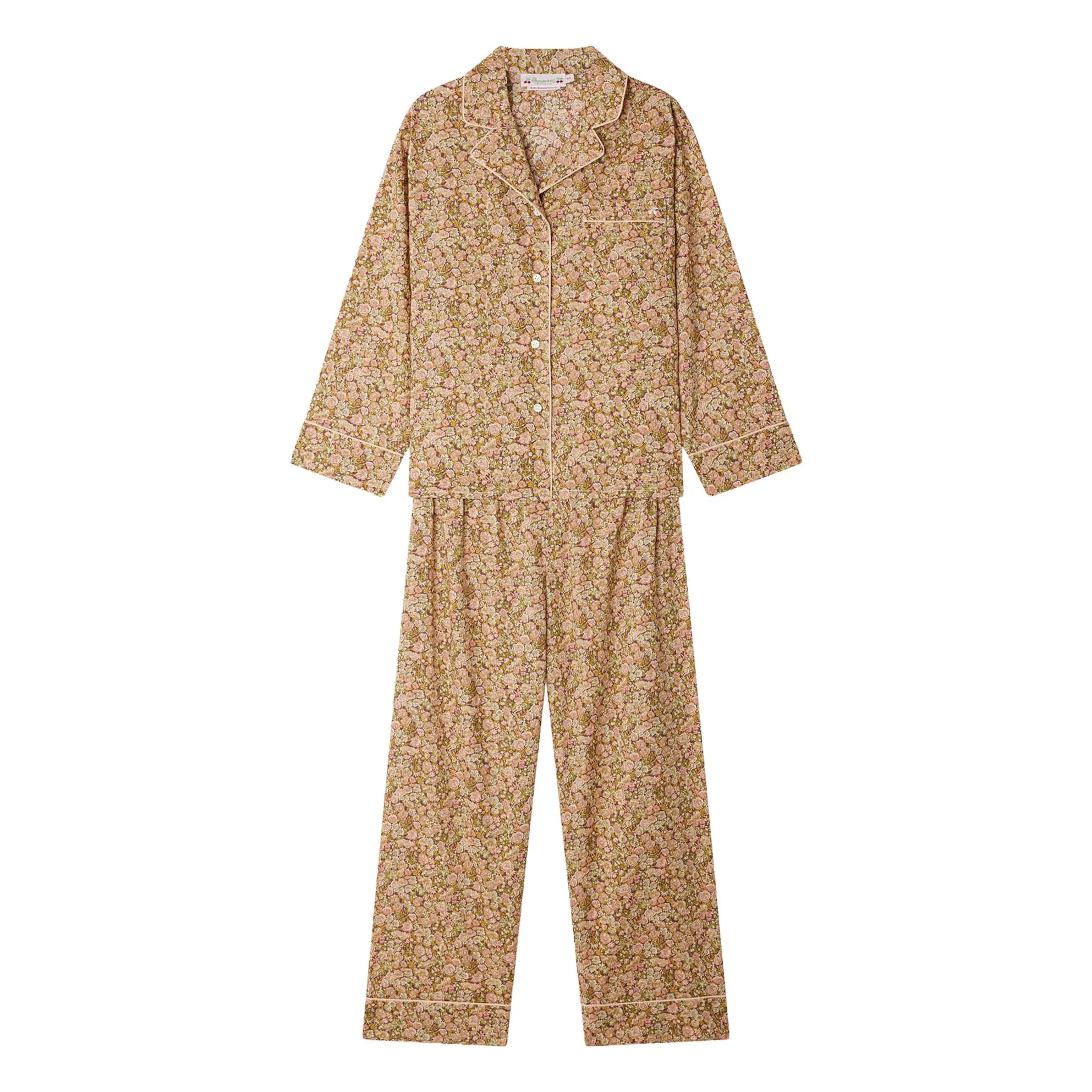 Bonpoint Girls Mauve Pyjamas With Sleeper Pouch Liberty Organic Cotton