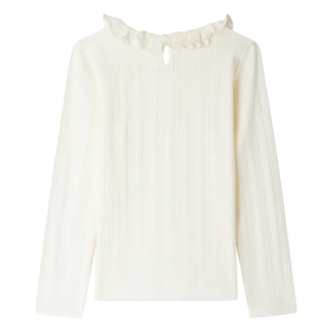 Bess - T-shirt a coste in cotone organico | Ecru