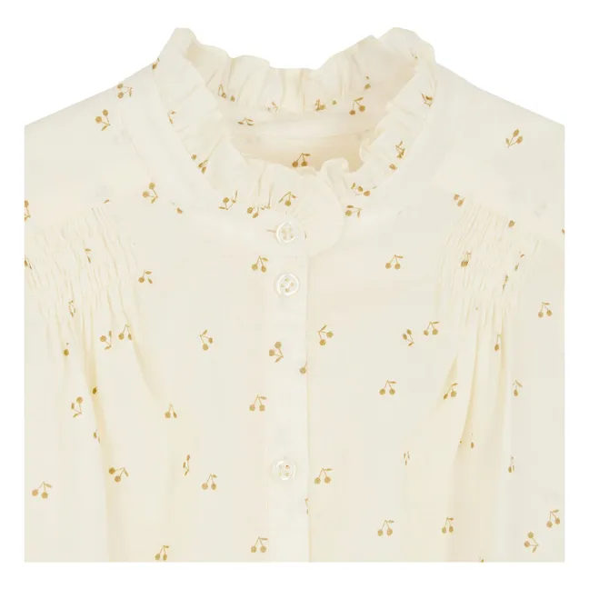 Jorja Blusa de gasa de algodón  | Blanco