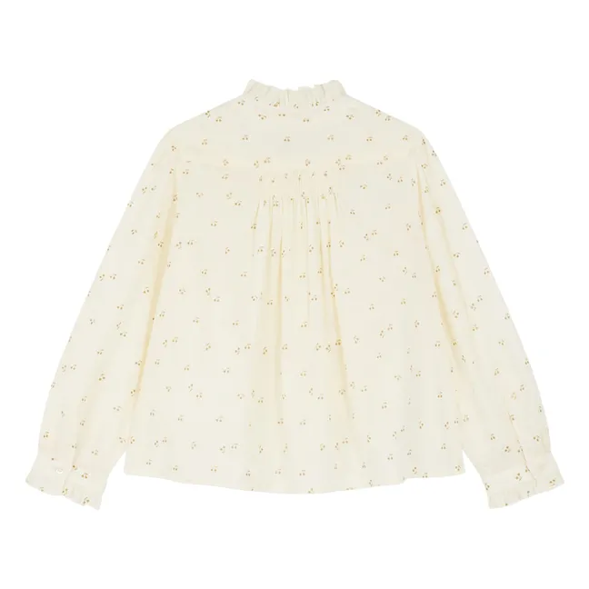 Jorja Blusa de gasa de algodón  | Blanco