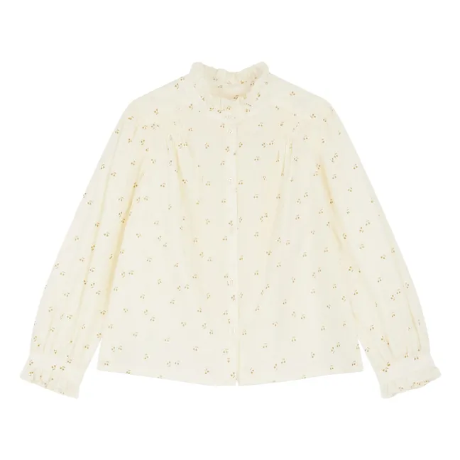 Jorja Blusa de gasa de algodón  | Blanco