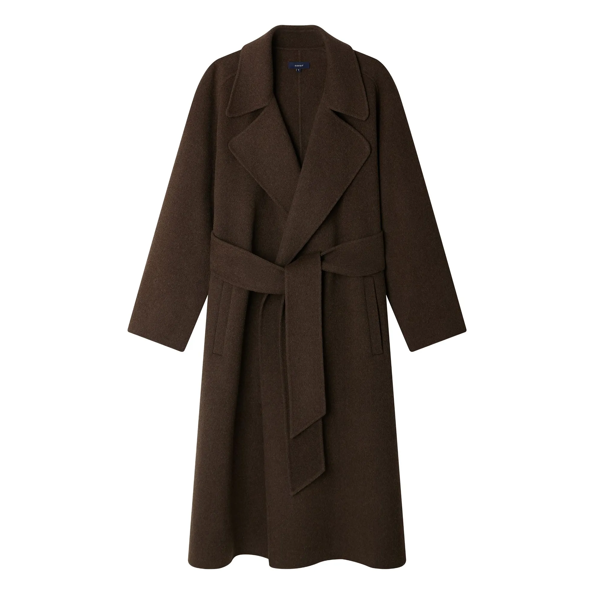 Soeur Khaki Brown Harvard Coat Wool