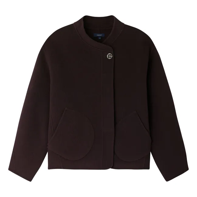 Manteau Windsor Laine | Aubergine
