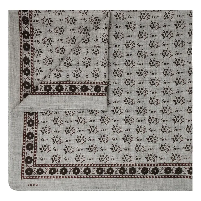 Foulard C Twill Laine | Gris clair