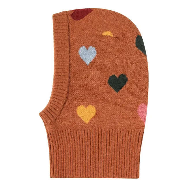 Hearts balaclava | Brown