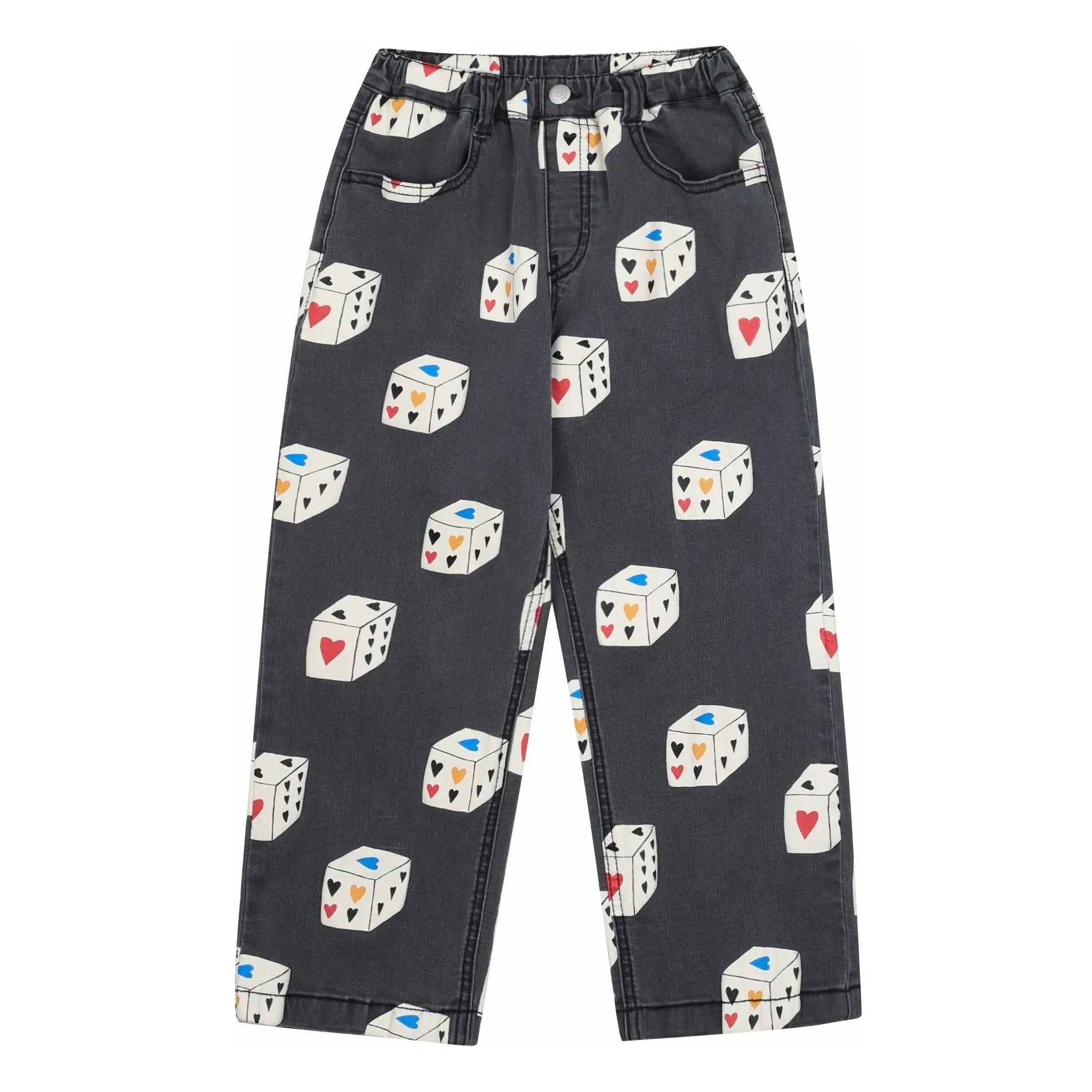 Jelly Mallow Denim Grey Heart Dice Denim Pants