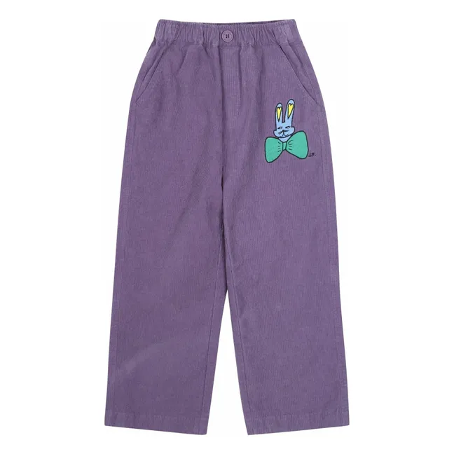 Rabbit Hose aus geripptem Velours | Violett