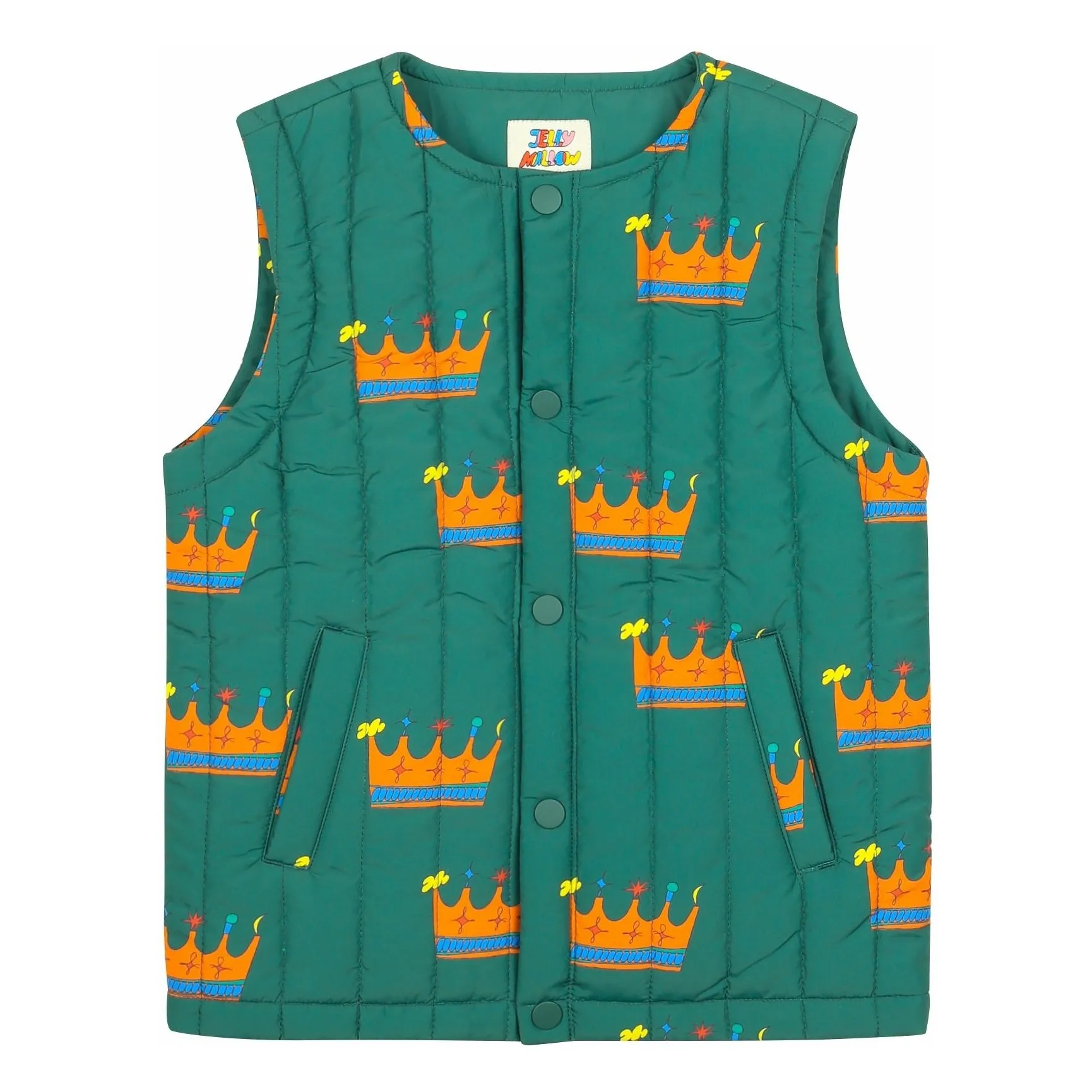 Jelly Mallow Green Crown Sleeveless Jacket