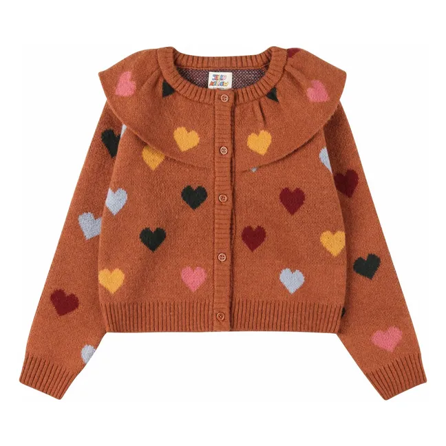 Cardigan Cœurs | Marron