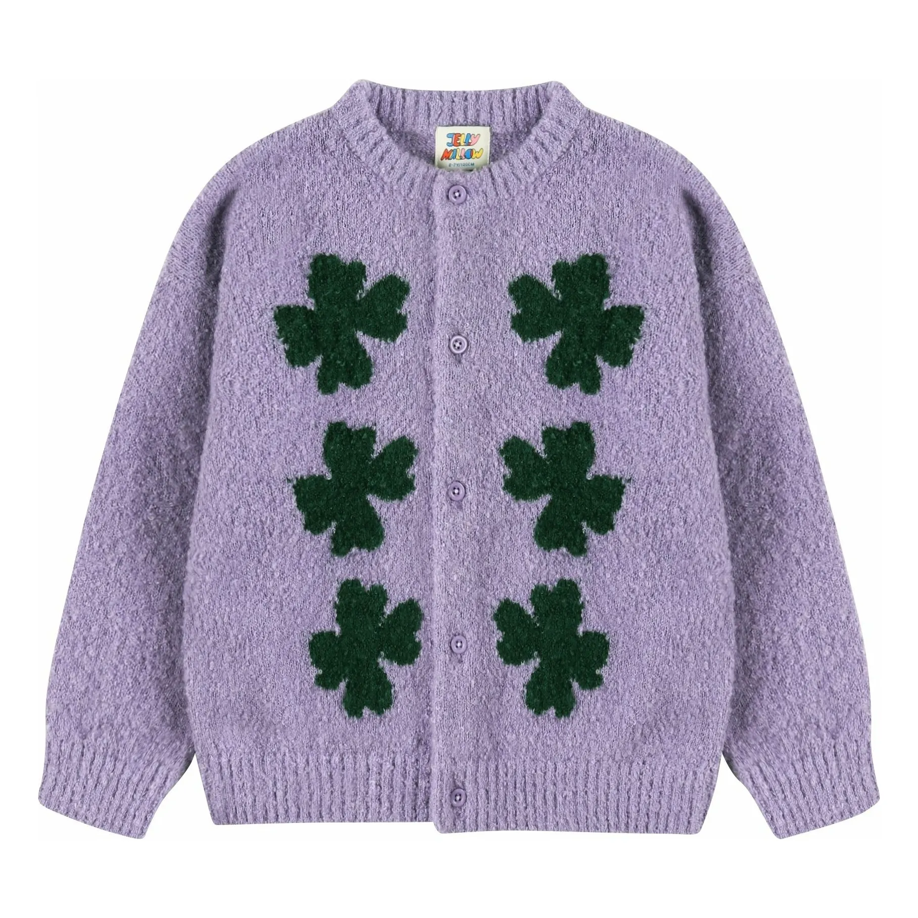 Jelly Mallow Purple Lucky Clover Cardigan