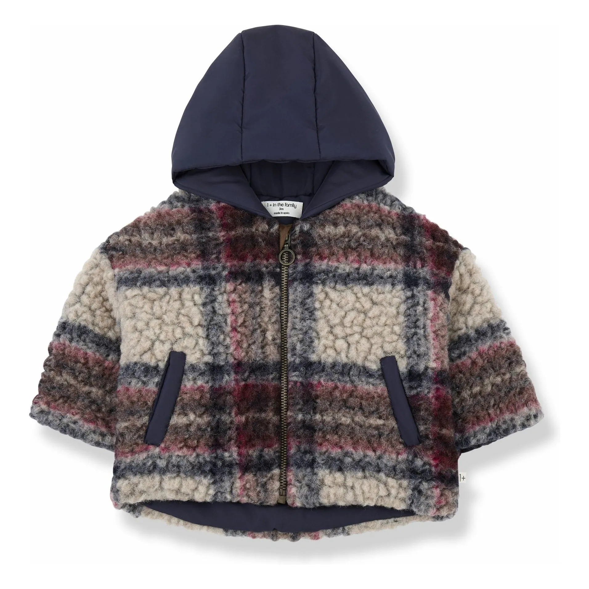1+ In The Family Navy Blue Hans Sherpa Jacket