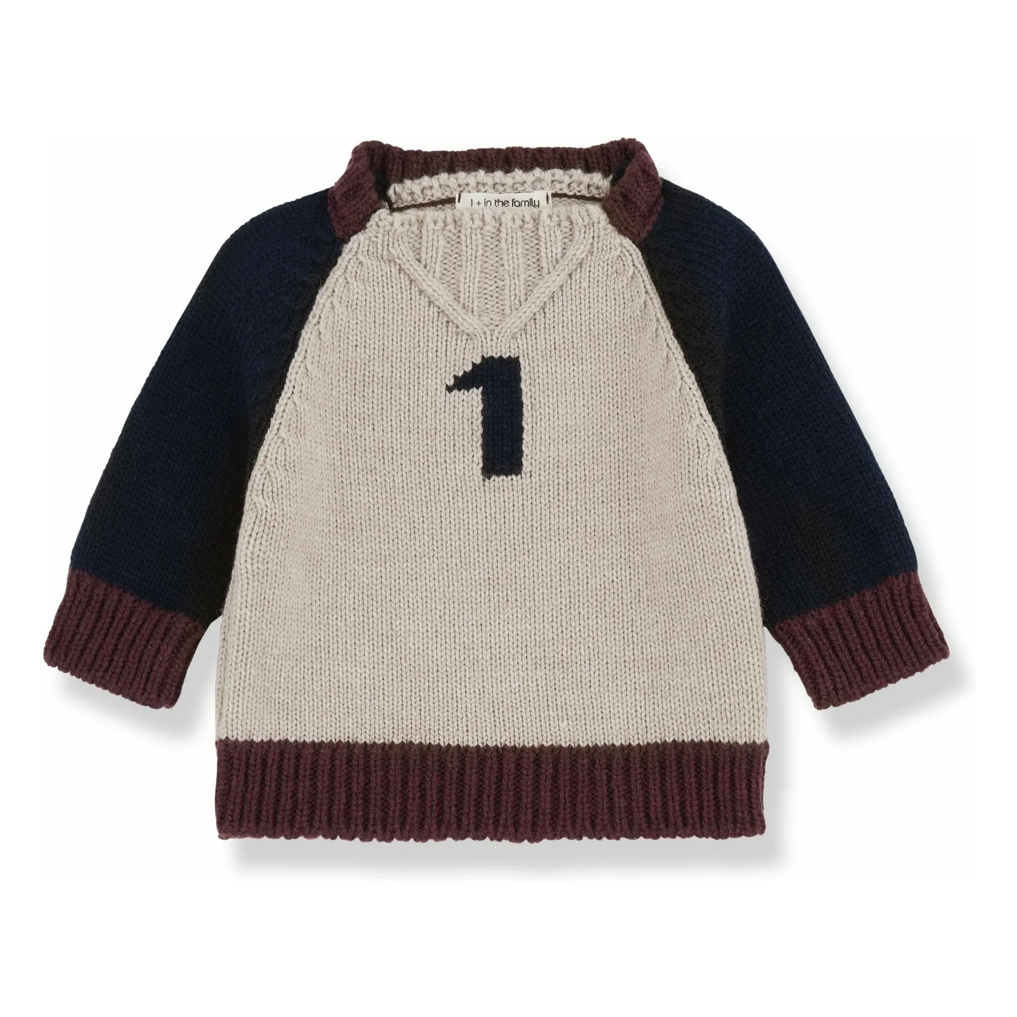 1+ In The Family Beige Patrick Merino Wool Sweater