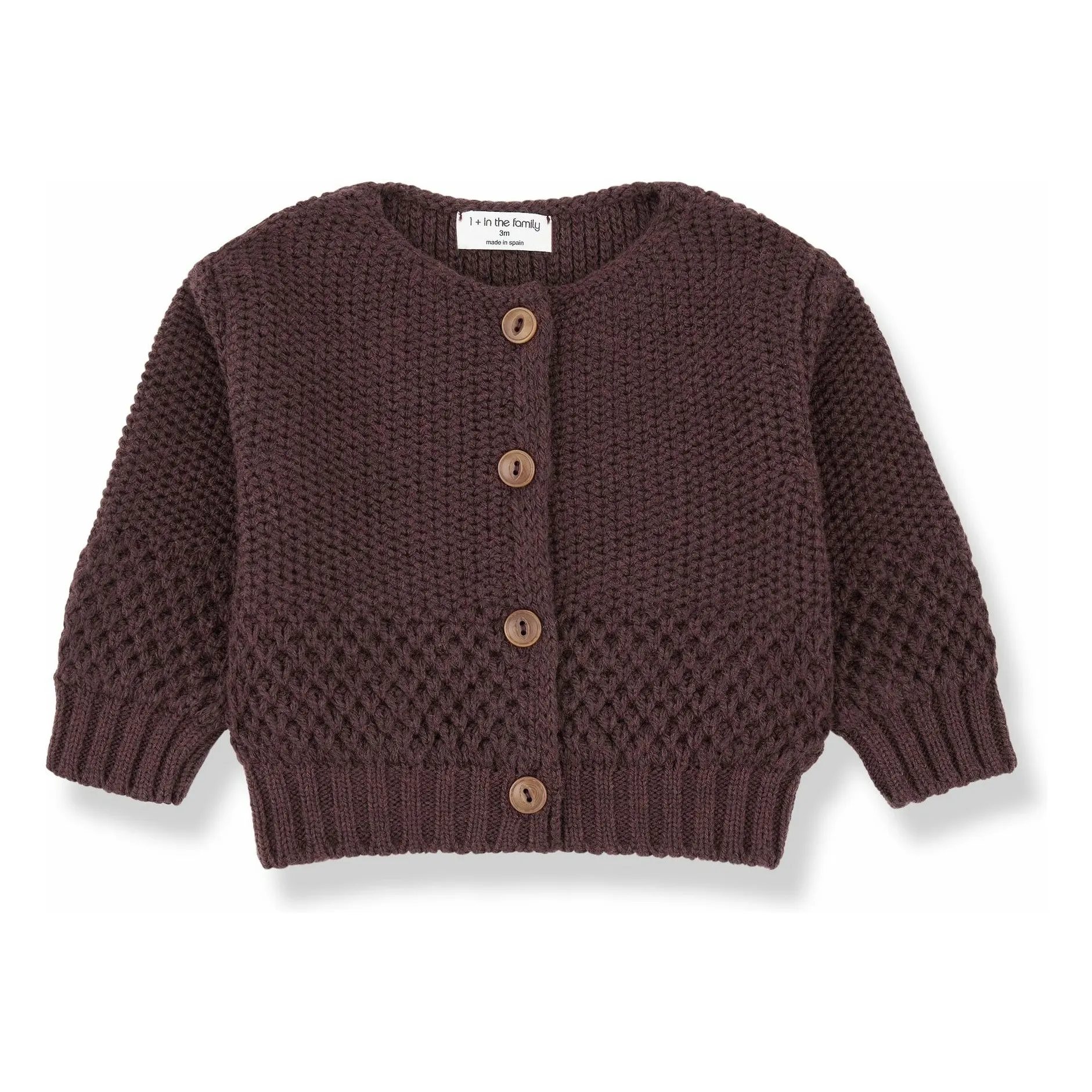 1+ In The Family Burgundy Malene Merino Wool Cardigan