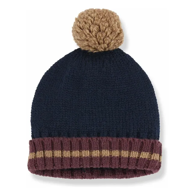 Bonnet Brian Laine Mérinos | Bleu marine