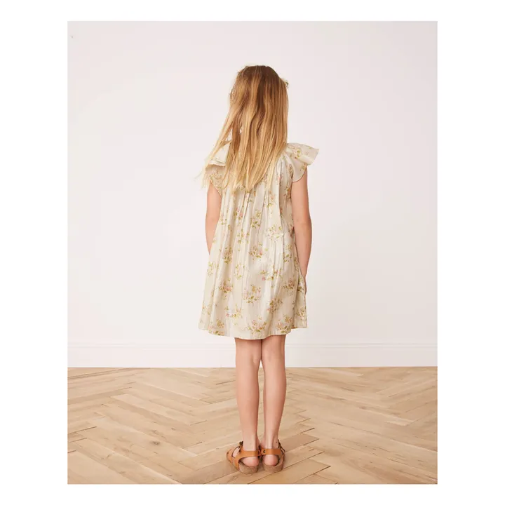 Robe Reveuse Fleurie Métallisée | Ecru- Image produit n°7