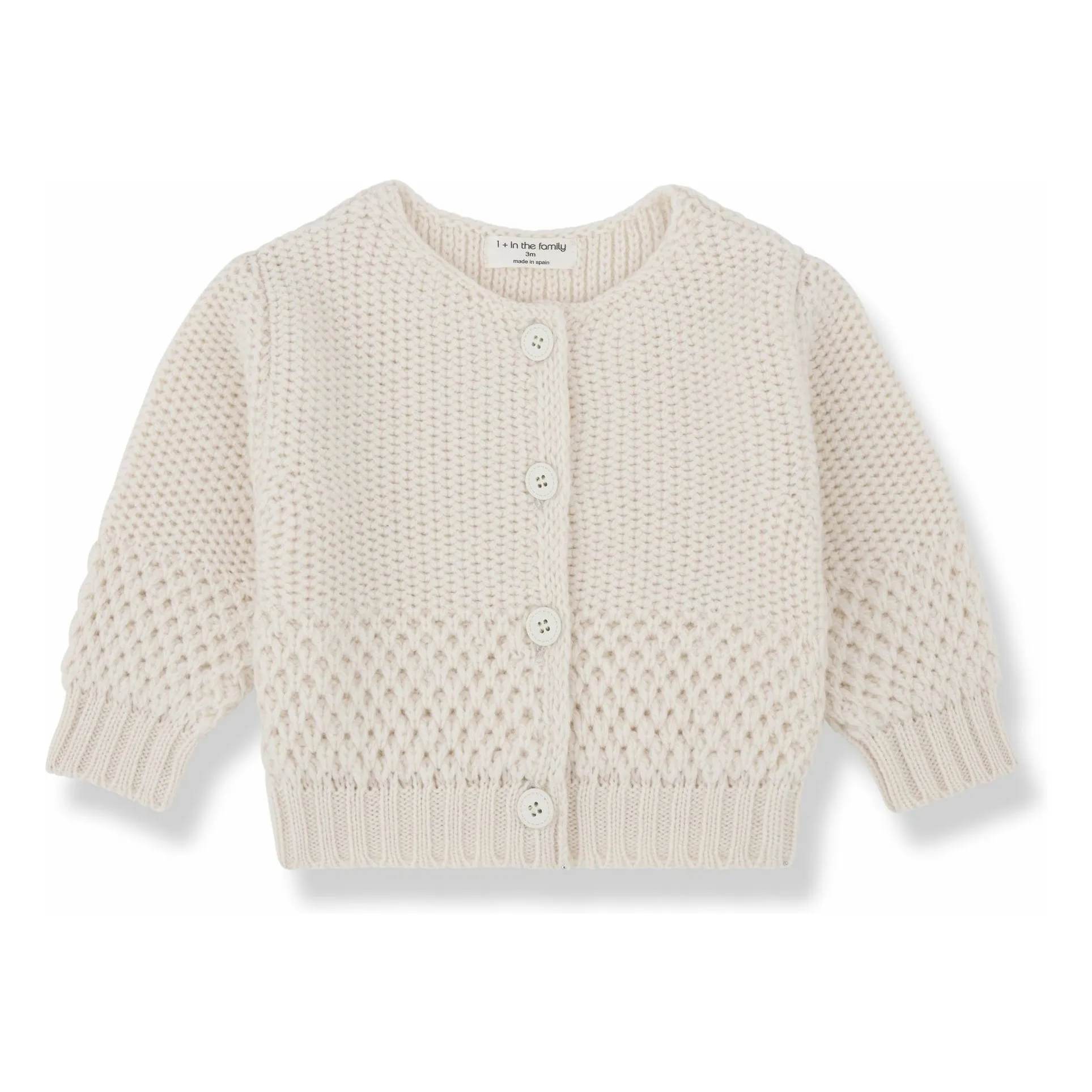 1+ In The Family Ecru Malene Mini Merino Wool Cardigan