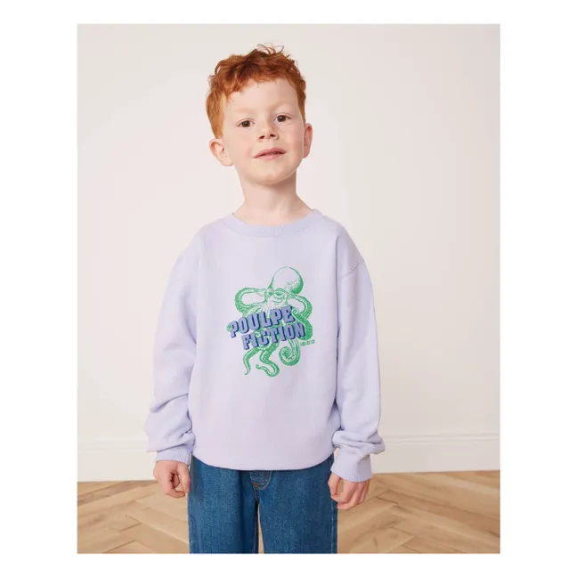 Smile organic cotton sweatshirt | Lilac