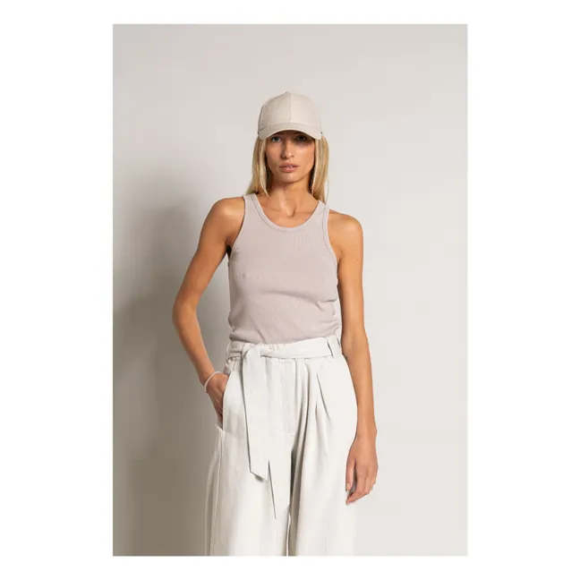 Geripptes Tank-Top Ayla Bio-Baumwolle | Mastic
