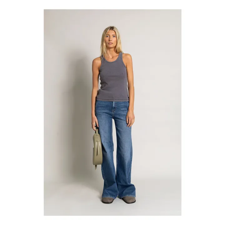 Camiseta de tirantes Ayla de algodón orgánico | Gris Carbón- Imagen del producto n°3