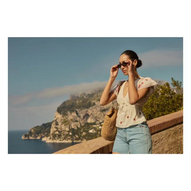 Embroidered Organic Cotton Top | Off white