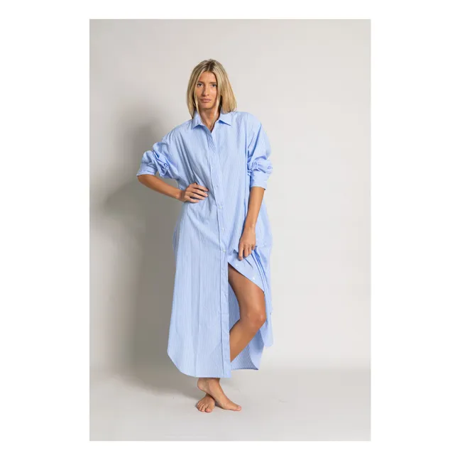 Robe Chemise Melissa Rayée | Bleu Clair