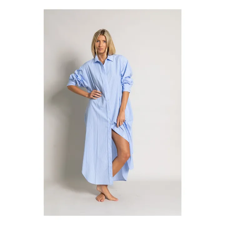 Robe Chemise Melissa Rayée | Bleu Clair- Image produit n°1