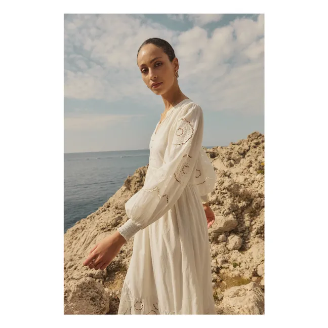 Pantalón ancho de viscosa | Blanco Roto