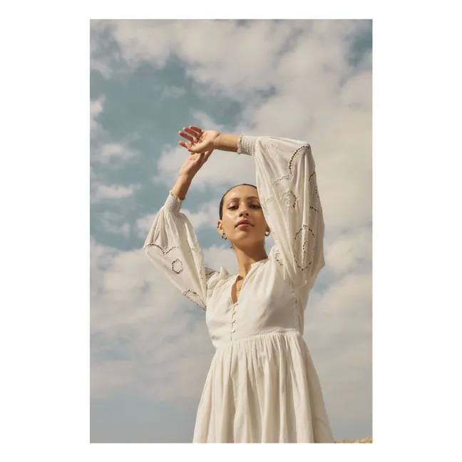 Pantaloni in viscosa a gamba larga | Bianco